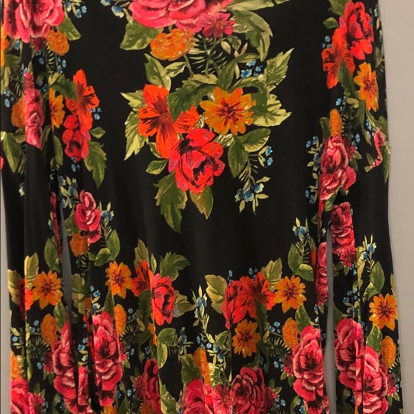 Ladies Small Free People Black Floral Mini Dress - Picture 5 of 7
